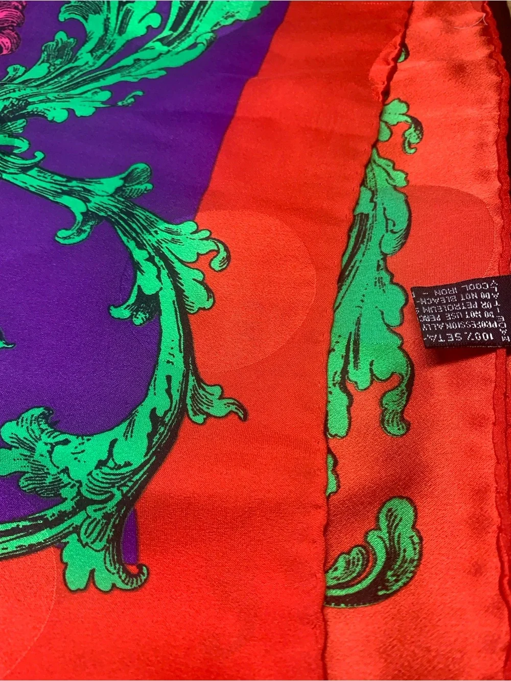 Atelier Versace Bold Baroque Silk Scarf - Purple, Red, Yellow, Green